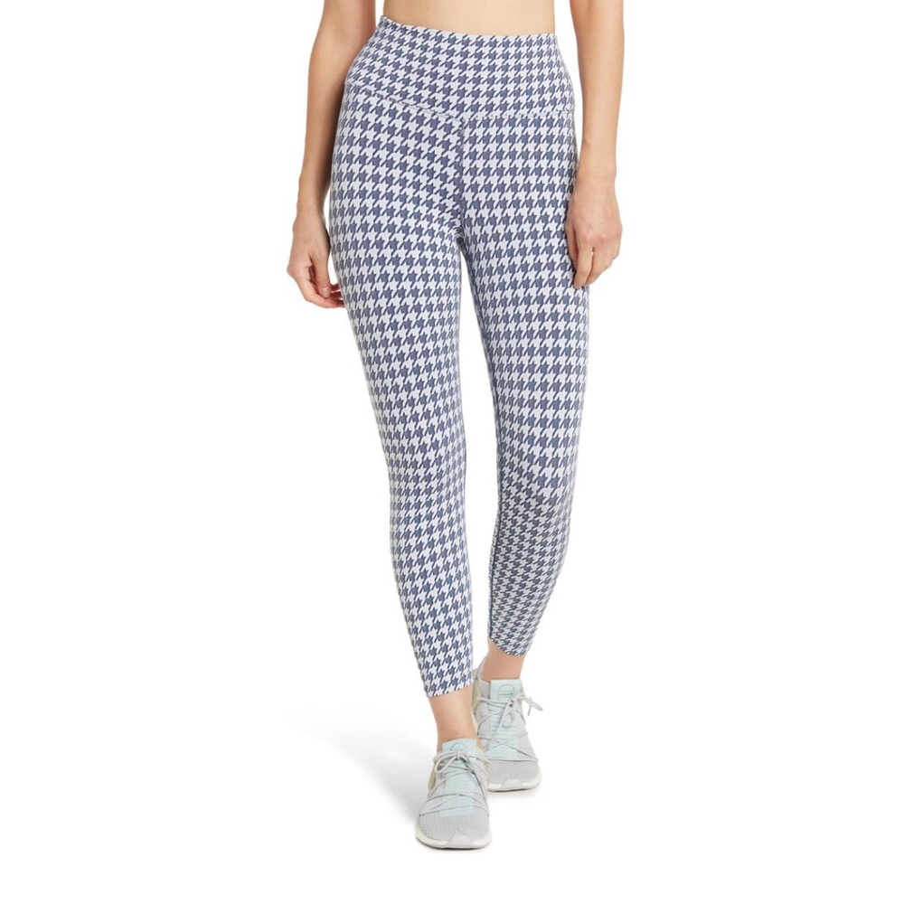 Carbon38 Blue & White Houndstooth 7/8 Leggings (M)
